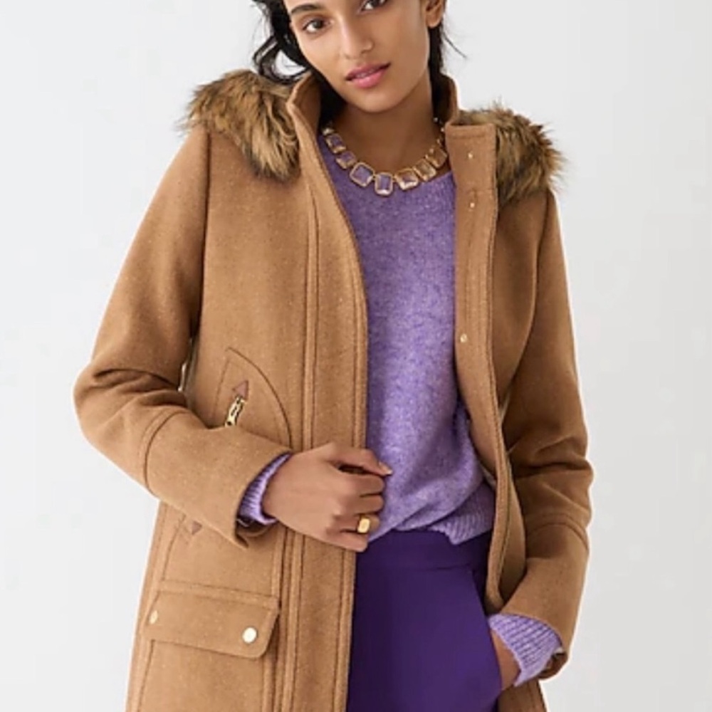 J. Crew chateau parka - camel color